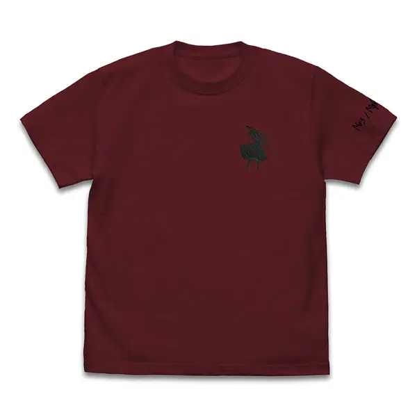 時崎狂三 ワンポイント刺繍Tシャツ/BURGUNDY