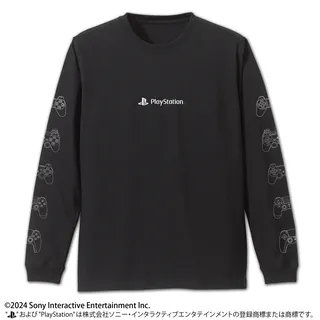 袖リブロングスリーブTシャツ for PlayStation Controller Line-ups Ver.／BLACK