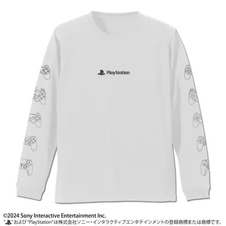 袖リブロングスリーブTシャツ for PlayStation Controller Line-ups Ver.／WHITE