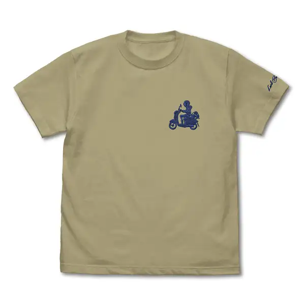 バイク志摩リン ワンポイント刺繍Tシャツ/SAND KHAKI