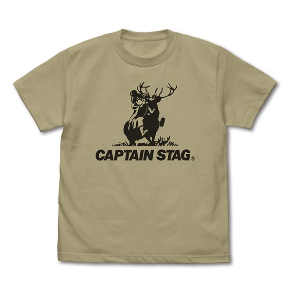 『ゆるキャン△』×キャプテンスタッグ Tシャツ/SAND KHAKI