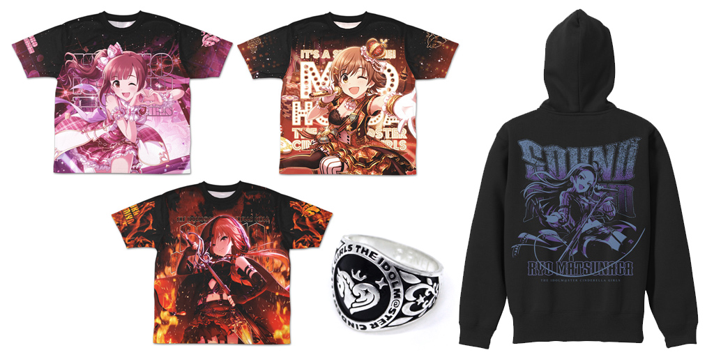 [予約開始]『アイドルマスター シンデレラガールズ』両面フルグラフィックTシャツ3種、ジップパーカー、カレッジリングが登場！[二次元コスパ]