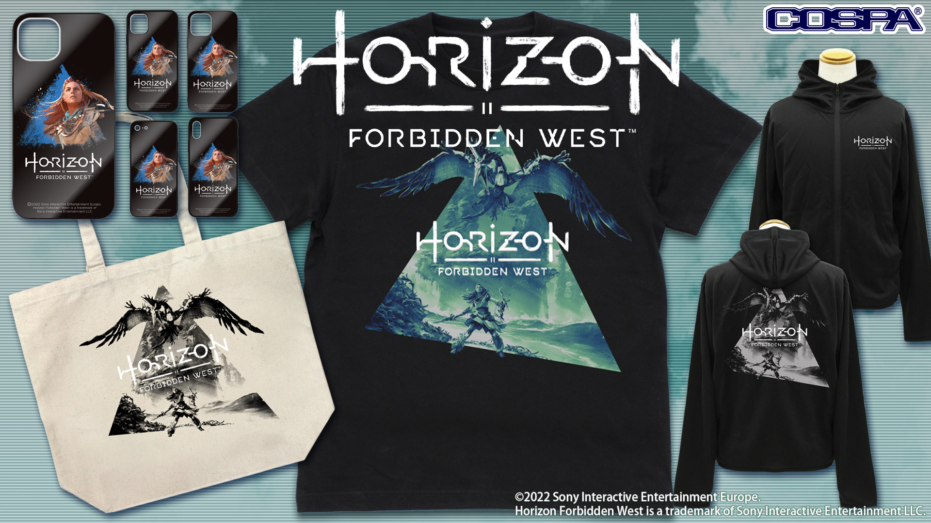 [予約開始]『Horizon Forbidden West』強化ガラスiPhoneケース、Tシャツ、ラージトート、薄手ドライパーカーが登場！[コスパ]