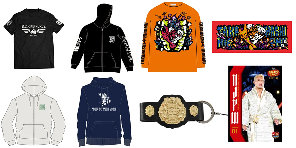 [販売開始]『新日本プロレスリング』Tシャツ、ロングスリーブ、パーカー、スポーツタオル、チャンピオンベルトストラップ、パンフレットが登場！[新日本プロレス]