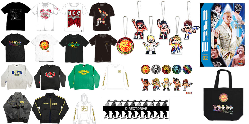 [販売開始]『新日本プロレスリング』Tシャツ、スポーツタオル、トレーナー、プルオーバーパーカー、ロングスリーブ、ジャケット、ジャージ、トートバッグ、アクリルキーホルダー、パンフレットが登場！[新日本プロレス]