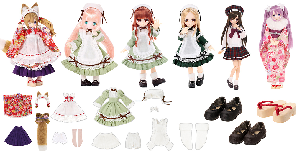 [予約開始]『AZONE』1/12サイズドール用ミニコスチュームからLil’Fairy「狐の恩返しset」「ナースメイドさんset」ピコD「三つ折りソックス」「クロスストラップシューズ」「クロスストラップシューズ」「草履（ウレタン）」が登場！[アゾン]