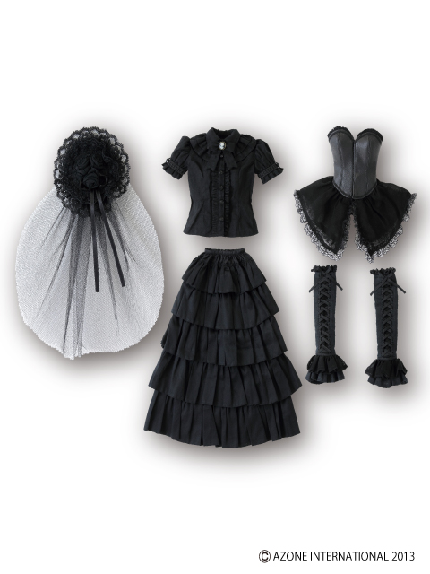 FAR157【48/50cmドール用】BlackRavenClothing ロゼ ノワール ドレス