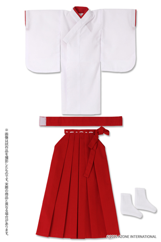 FFC011-RED【45～50cmドール用】45 ロング丈巫女服セット [50 
