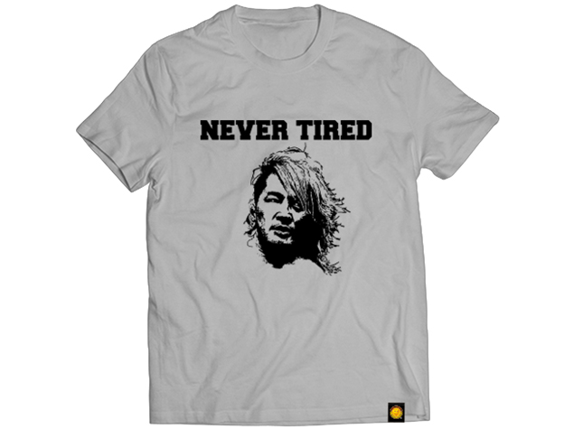 棚橋弘至「NEVER TIRED」Tシャツ（グレー） [新日本プロレスリング