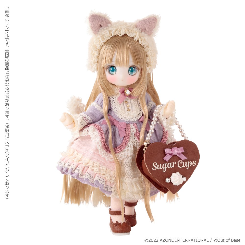 限定OFF★moloco dolls★　ピンクのペルシャ猫ドールちゃん③　BOX付き 手作り人形